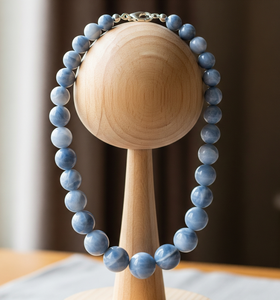 Collar de plata 925 de 18 pulgadas para mujer hecho a mano, diseño anudado a mano, cuentas de piedra aguamarina Natural de alta calidad, moda - Product Image 1