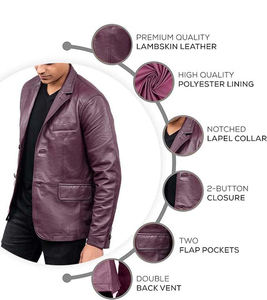 Vestes en cuir pour hommes de haute qualité Designs élégants à manches longues sur la fabrication directe de tissus en toile économique - Product Image 5