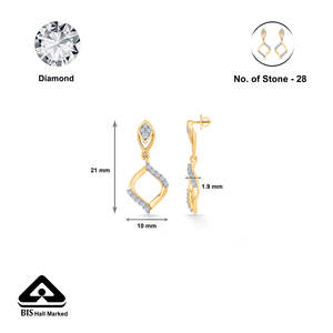 Boucles d'oreilles pendantes Seraphic Gold Diamond Drop Dangler pour femmes - Product Image 5