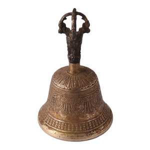 Cloche en laiton pur design antique avec corps en laiton complet cloche en métal nouveau look haute vente pour accessoires de cadeau de bureau article - Product Image 1