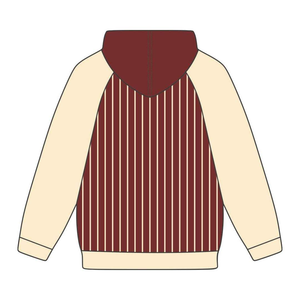 Sweat à capuche DST Delta Black Body Red Raglan à rayures fines en coton mélangé, vêtements de sororité grecque Divine Nine - Product Image 3