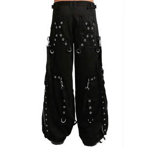 Pantalon noir ample à chaînes pour femme, style gothique, avec fermeture éclair amovible, vente en gros, punk, streetwear, 2026 - Product Image 3