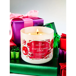 Bougie parfumée de cire de soja de Noël dans un bocal en verre bougie aromatique de vacances avec 3 mèches pour la décoration de la maison cadeau décor de fête festive - Product Image 4