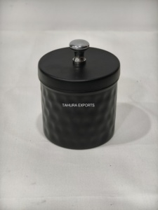 New Look Hammered Look Round Tabletop Container For Storage Handmade Black Multipurpose Box Storage Box Kitchenware Decorative - Product Image 2