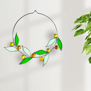 YAPPIE Art Déco Vitrail Flore Guirlande Sun Catcher Mousse Vert <span class=keywords><strong>Aqua</strong></span> Toutes Saisons Personnalisable Décor À La Maison - Product Image 6