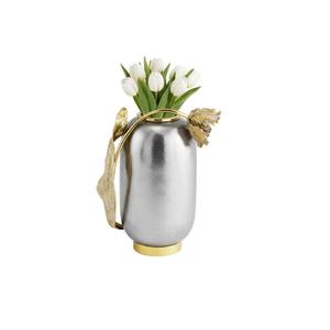 Handcrafted Stainless Steel Bud Flower Vase With Golden Brass Trim Elegant <b>Black</b> <b>And</b> <b>Gold</b> Home Tabletop <b>Decor</b> Gift Item - Product Image 5