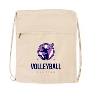 Customized <b>Large</b> Cotton Canvas <b>Drawstring</b> <b>Bag</b> Casual Reusable & Portable with Zipper Personalized Logo - Product Image 5