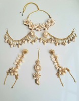 Ensemble de bijoux de mariage pakistanais islamiques floraux tendance de haute qualité personnalisable, collier, boucles d'oreilles, bracelet faits à la main