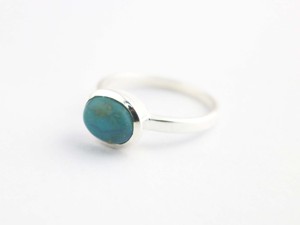 Natural <b>Turquoise</b> Oval Gemstone 925 Sterling Silver Bezel December Birthstone <b>Ring</b> For Unisex - Product Image 2