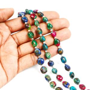 Perles lisses en turquoise Mohave arc-en-ciel AAA, pierres précieuses en turquoise en vrac pour la fabrication de bijoux, fournitures en gros - Product Image 2