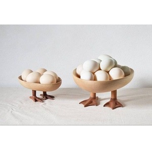 Porte-œufs en bois de style ferme pour le stockage de comptoir de cuisine et la conception d'affichage de décoration de maison rustique - Product Image 5