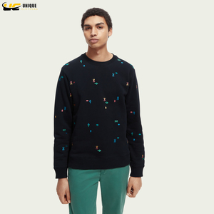 เสื้อกันหนาวแบบแขนเต็มปักสำหรับผู้ชาย,เสื้อสเวตเตอร์แขนยาวสำหรับผู้ชายพิมพ์โลโก้ออกแบบใหม่ได้ตามต้องการ - Product Image 5