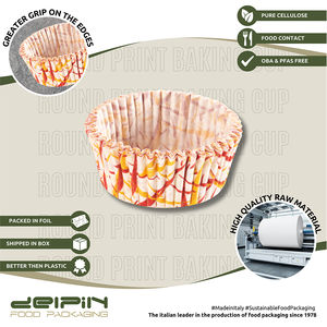 Papel desechable a prueba de grasa personalizable hecho en Italia, redondo con estampado, taza blanca para hornear, revestimientos para cupcakes, estuches de diferentes tamaños - Product Image 4