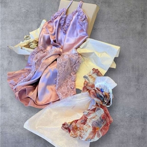 Elegante Camisón de Lencería Sexy de Algodón Color Crudo Estilo Renacentista para Mujer con Cuentas de Ojo Turco en Caja de Regalo Especial, Disponible en Existencia - Product Image 2