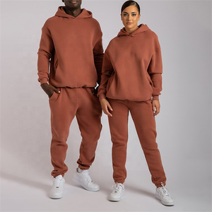 Conjunto de pantalones de chándal y Sudadera con capucha de dos piezas de algodón 100% de alta calidad para hombre, Sudadera con capucha de algodón pesado personalizada de 400Gsm, chándales para hombre - Product Image 1