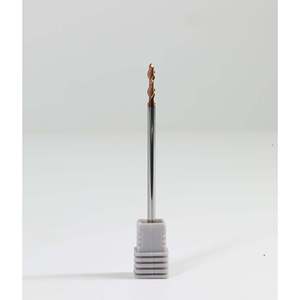 Metaldur 10*75 2-ขลุ่ยเดี่ยว ticn เคลือบ55HRC ทองแดงสำหรับเครื่องกัด4มม. และ6มม. เส้นผ่าศูนย์กลางก้าน - Product Image 1