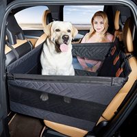 Funda Protectora para Asiento de Coche para Perros, en Tamaños Grande y Pequeño, con Base de Soporte para Sedanes, SUVs, Camionetas y Viajes