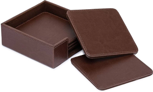 Sous-verres de qualité différente Sous-verres en cuir gaufré à motif meilleur Design tendance à la mode Accessoires de cuisine et de table - Product Image 2