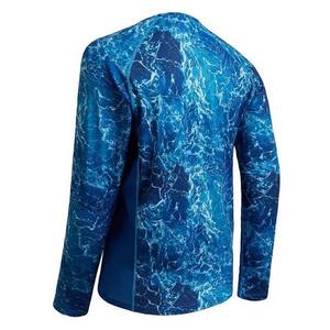 Jersey de pesca de manga larga UV de calidad para hombre con logotipo personalizado, ropa de lona transpirable con cuello cómodo para sentarse a pescar en invierno - Product Image 5