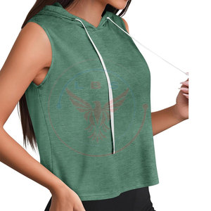 High Quality Winter Casual Women <b>Sleeveless</b> <b>Hoodies</b> with Front Logo Fleece Fabric Eco-Friendly Reasonable Price Best Selling - Product Image 5