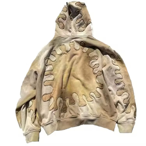Custom Heavyweight Distressed Men's Hoodies Vintage Streetwear Acid Wash Men's Hoodies - Product Image 1