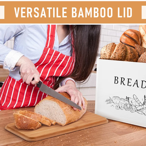 Large White Bread <b>Box</b> <b>for</b> Kitchen Countertop, Bread Storage Container, Breadbox, Bread Container, Bread Keeper, Bread Holder - Product Image 5