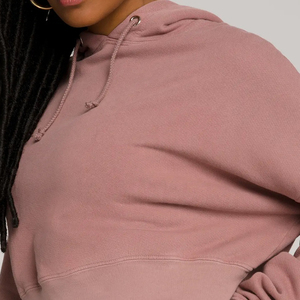 Sudadera con capucha corta para mujer, color liso, superventas, buena calidad, precio al por mayor, Sudadera con capucha corta para mujer - Product Image 6