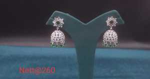 Stylish American Diamond <b>Earrings</b> Jewelry Set for Women Designer Brass Set for Weddings and Ethnic Celebrations - Product Image 6