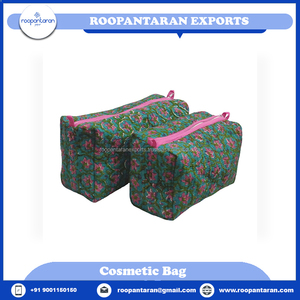 Sacs à cosmétiques en coton Aqua Lotus de fabrication indienne, dernier cri, élégants, à vendre au prix le plus bas - Product Image 4