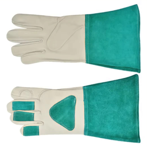 Guantes de seguridad de lona de Palma de cuero, guantes de soldadura Tig, venta de guantes de trabajo, cuero de vaca de alta calidad, resistente al calor - Product Image 4