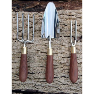 <b>Set</b> of 3 Gardening Tools <b>Set</b> Planting <b>Trowel</b> Cultivator With Handmade Red Oak Handles for Home Garden Use in Affordable Price - Product Image 5