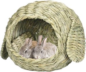 Tissé Herbe Pet Feuille De Bananier Tunnel Lapin Maison Petit Pet Herbe Maison Tissé Animal Cabane Lapin Maison Hamster Literie Nid - Product Image 1