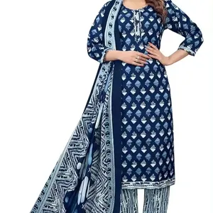 여자의 인도 민족 salwar kameez 결혼식 파티 착용 무거운 dupatta 세트 긴 숙녀 원피스