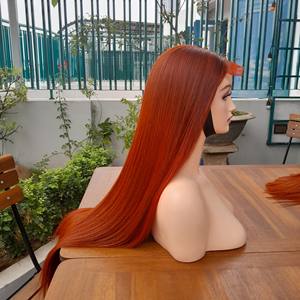 100% brut vietnamien Orange couleur 30 pouces os droite perruques de cheveux humains Double dessiné longue longueur vendeur - Product Image 4