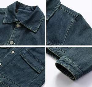 แจ็กเก็ตยีนส์โอเวอร์ไซส์สำหรับผู้ชายเสื้อโค้ทแฟชั่นสตรีทแวร์ซักได้ - Product Image 4