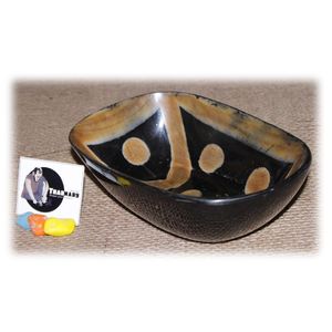 Cuenco de cuerno de búfalo natural pulido Diseño de quema rectangular Cuenco de cuerno para servir sopa Estilo tradicional - Product Image 1