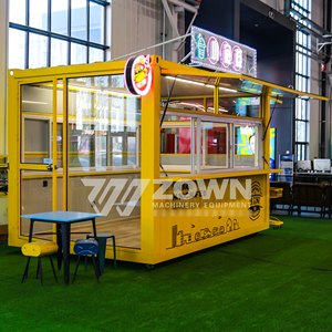 Camion de nourriture jaune avec cuisine complète Concession de camion de nourriture pour barbecue mobile Chariot de café de collation de cuisine mobile Remorque de nourriture à vendre - Product Image 1