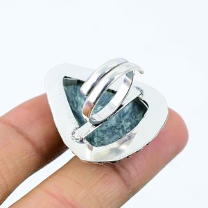 แหวนโบโฮทำมือ ประดับด้วยพลอยเซราฟินไนต์ธรรมชาติ เครื่องประดับโบฮีเมียนสุดหรูสำหรับใส่ในชีวิตประจำวัน - Product Image 3