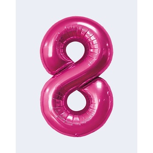 Palloncini Numero Fucsia per Feste, 80cm, Confezione da 12 Pezzi - Product Image 1
