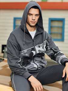 Conjunto Deportivo Personalizado para Hombre, Dos Piezas, Pantalones Jogger y Chaqueta con Cremallera Completa, Talla Grande, Informal, Deportivo de Invierno, 100% Algodón, Color Sólido - Product Image 5