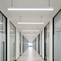 Luminaire linéaire LED suspendu en aluminium pour couloir, 1200 mm, 6000K, dimmable, lampe de plafond pour allée