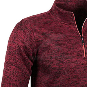 Pull en coton mélangé à col montant et fermeture éclair, motif uni, style décontracté – Conception confortable pour l'hiver, parmi nos meilleures ventes - Product Image 5