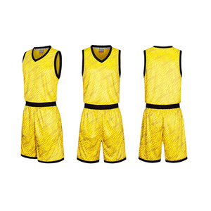 Yellow Basketball Jersey & Shorts Set Sleeveless <b>Athletic</b> Uniform with Black Trim Lightweight Breathable Sportswear Matches - Product Image 3