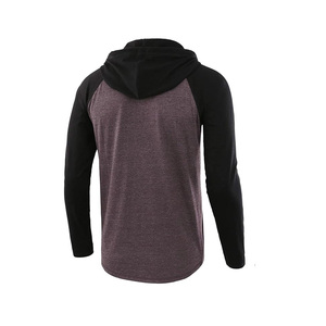 เสื้อเบสบอลมีฮู้ดสำหรับผู้ชาย, เสื้อกีฬาแขนแร็กแลนแบบลำลองมีเชือกผูก - Product Image 2