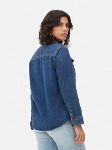 Venta caliente nueva moda mujer Casual verano manga larga camisa de mezclilla con botón frontal de gran tamaño transpirable tejido Bangladesh - Product Image 3