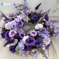 LEDA Arrangement floral artificiel très vendu, série violette, boule de fleurs en soie, centres de table pour la décoration de mariages et d'événements