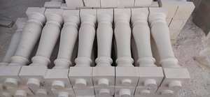 Balustrade en marbre blanc en pierre naturelle, Balustre avec rampe et main courante, Balustrade en marbre poli - Product Image 5