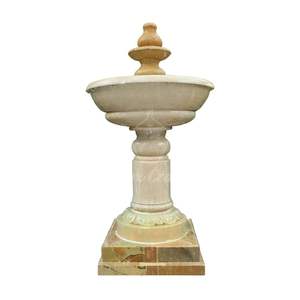 Fontaine en marbre beige de style romain avec bassin sculpté Grande fontaine d'eau de jardin d'extérieur pour la décoration de la cour Écologique Durable - Product Image 2