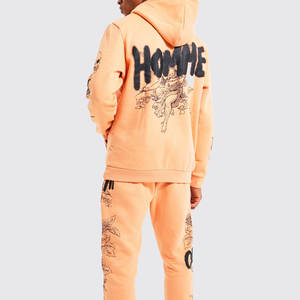 100% coton pour hommes pour survêtement imprimé bouffant col à capuche et manches longues ensemble d'hiver à des prix raisonnables - Product Image 2