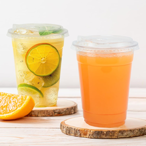 16oz Clear Durable Recyclable Plastic <b>Cups</b> Lids Sip Lids Disposable Food Safe Cold Drinks Iced Coffee <b>Smoothie</b> Juice Milkshake - Product Image 6